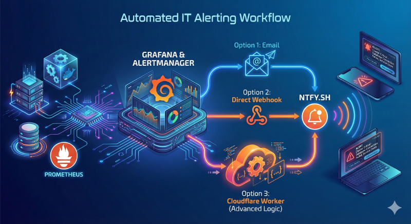 Featured image of post Better Grafana Alerts with Ntfy: From Simple Webhooks to Cloudflare Workers
