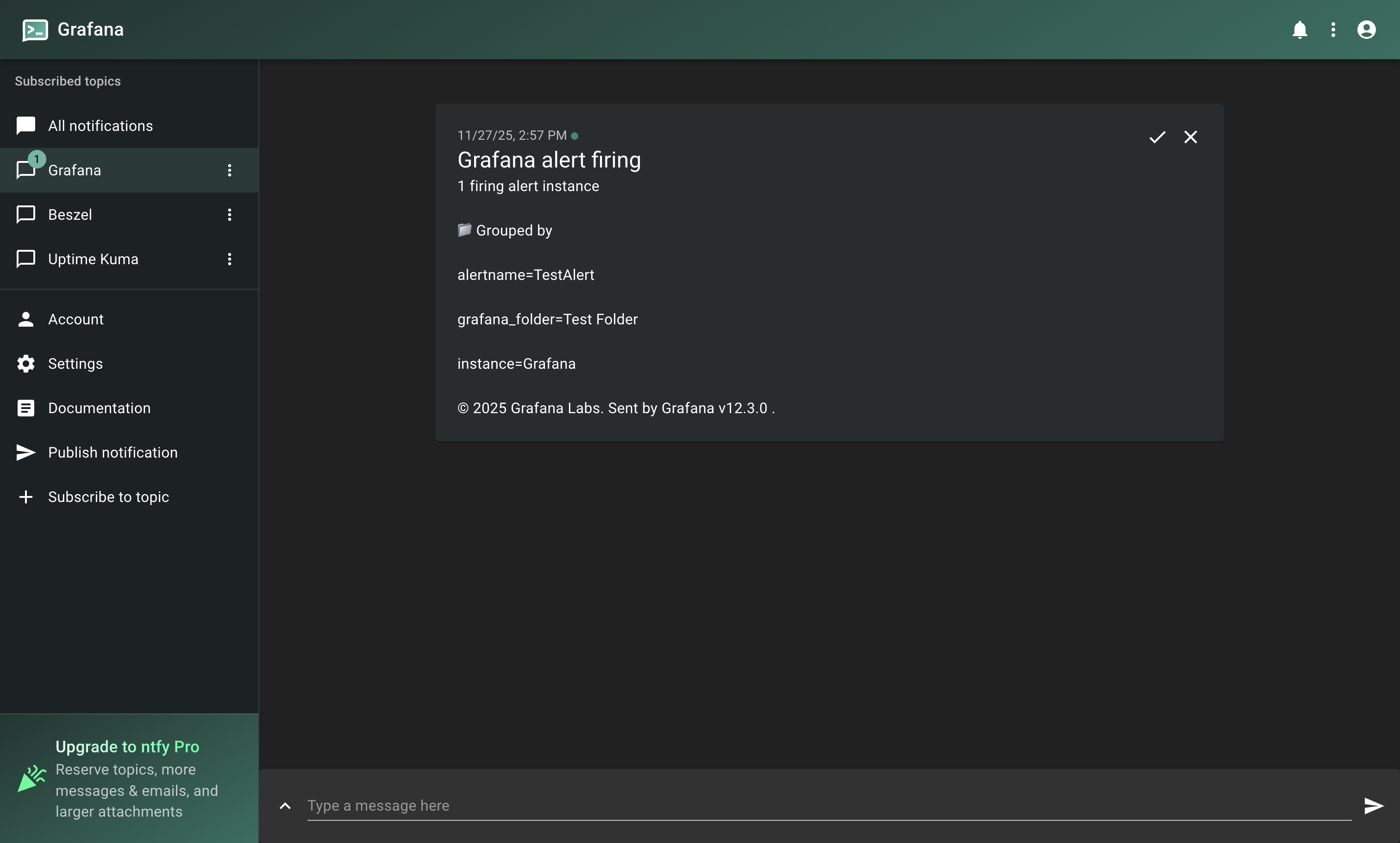 Notification received using emails